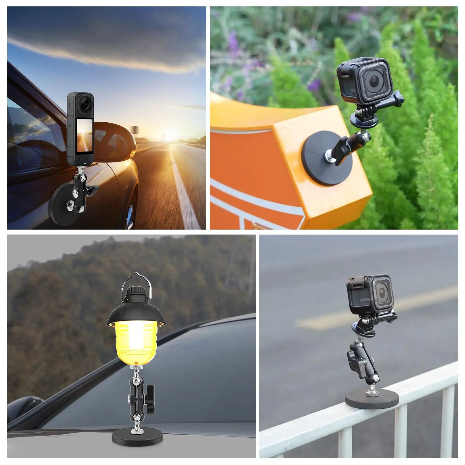 Magnetyczny uchwyt PULUZ w kształcie groszka z adapterem i długą śrubą do kamer sportowych GoPro / Insta360 / DJI — zdjęcie produktu 6