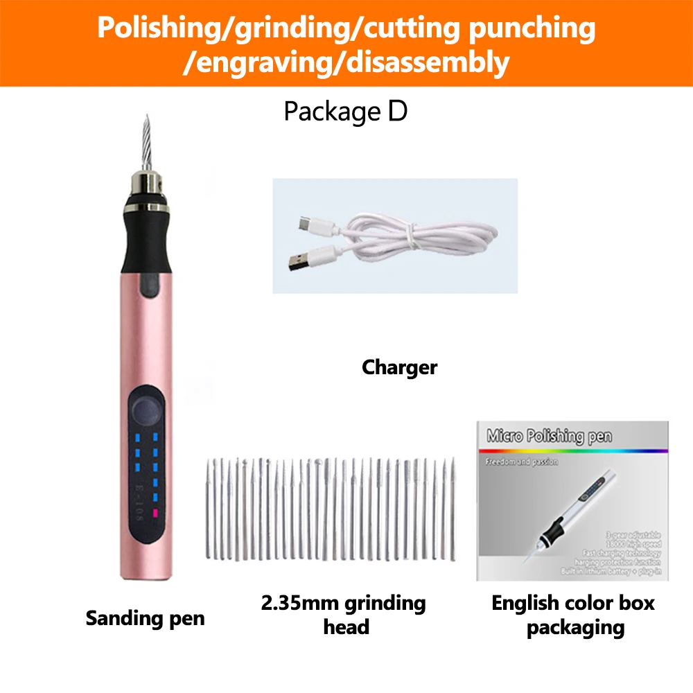 

25W Electric Engraver Pen Set Mini Grinding Machine Engraver Drill 3 Gears Of Speeds Cordless Drill Rechargeable Rotary Tools