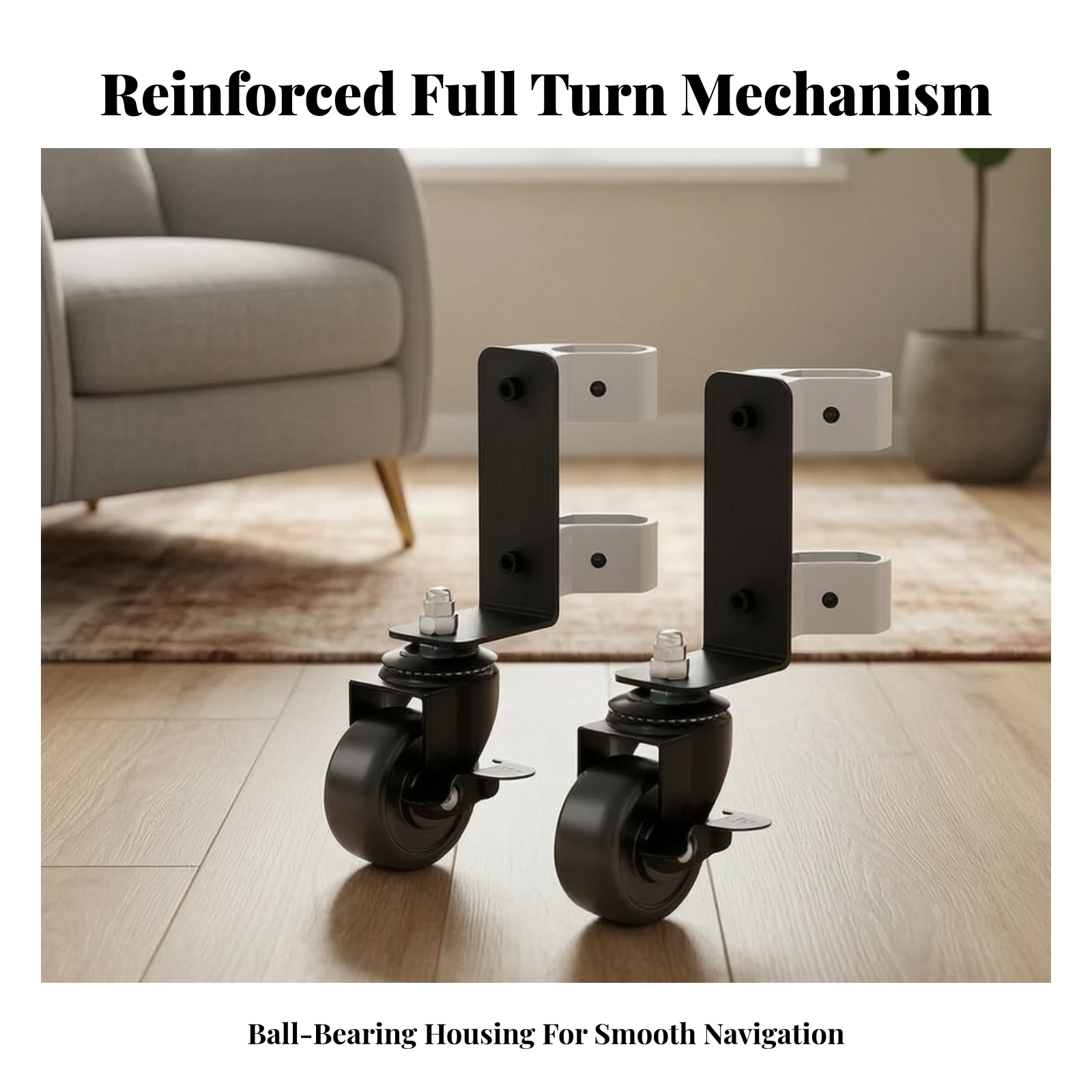2 Pieces Swivel Caster Wheel with Brake Easy Installation Caster Wheels with Mounting Brackets Casters Quiet Hardware Heavy-Duty