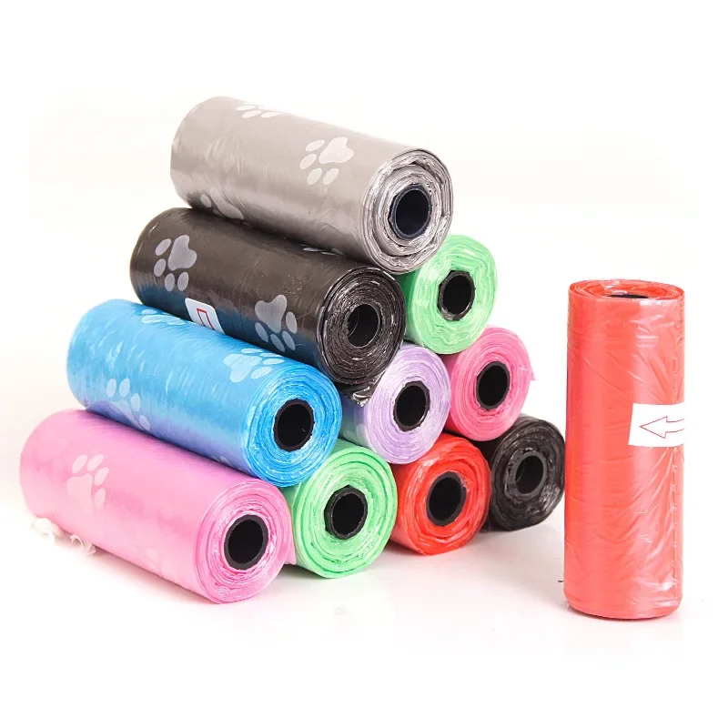 Pet Poop Bags Disposable Dog Waste Bags Bulk Poop Bags with Leash Clip and Bone Bag Dispenser 5 Rolls of 75 Pcs Bag