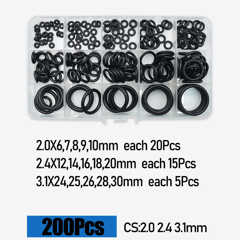 O-Ring CS 1,0 1,5 bis 4,0 mm Dichtungsscheibe Nitrilkautschuk O-Ring Wasserhahn Sanitärdichtungen Ölbeständiges Hochtemperatur-O-Ring-Set – Detail 17