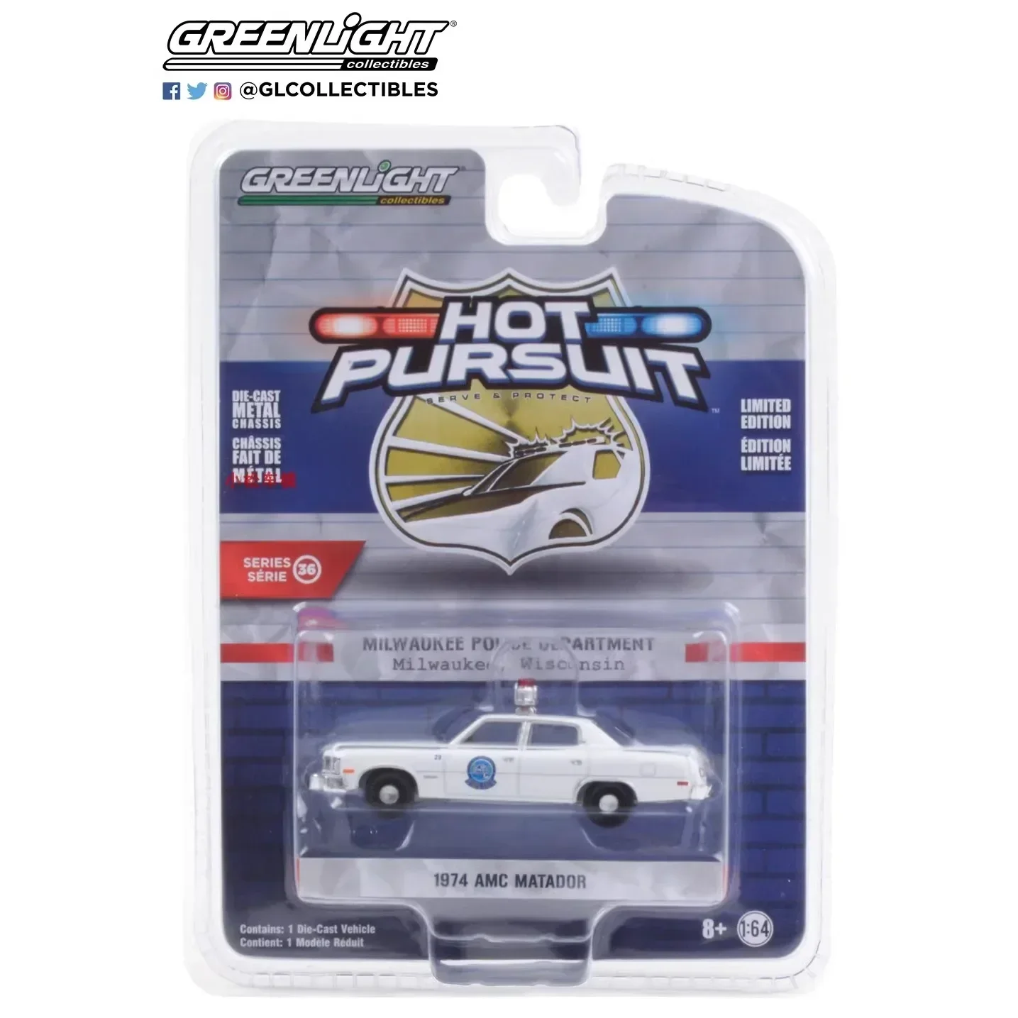 greenlight 1:64 1974 AMC Matador High Simulation Diecast Metal Alloy Model Car Toys For Gift   Collectibles Child ornament