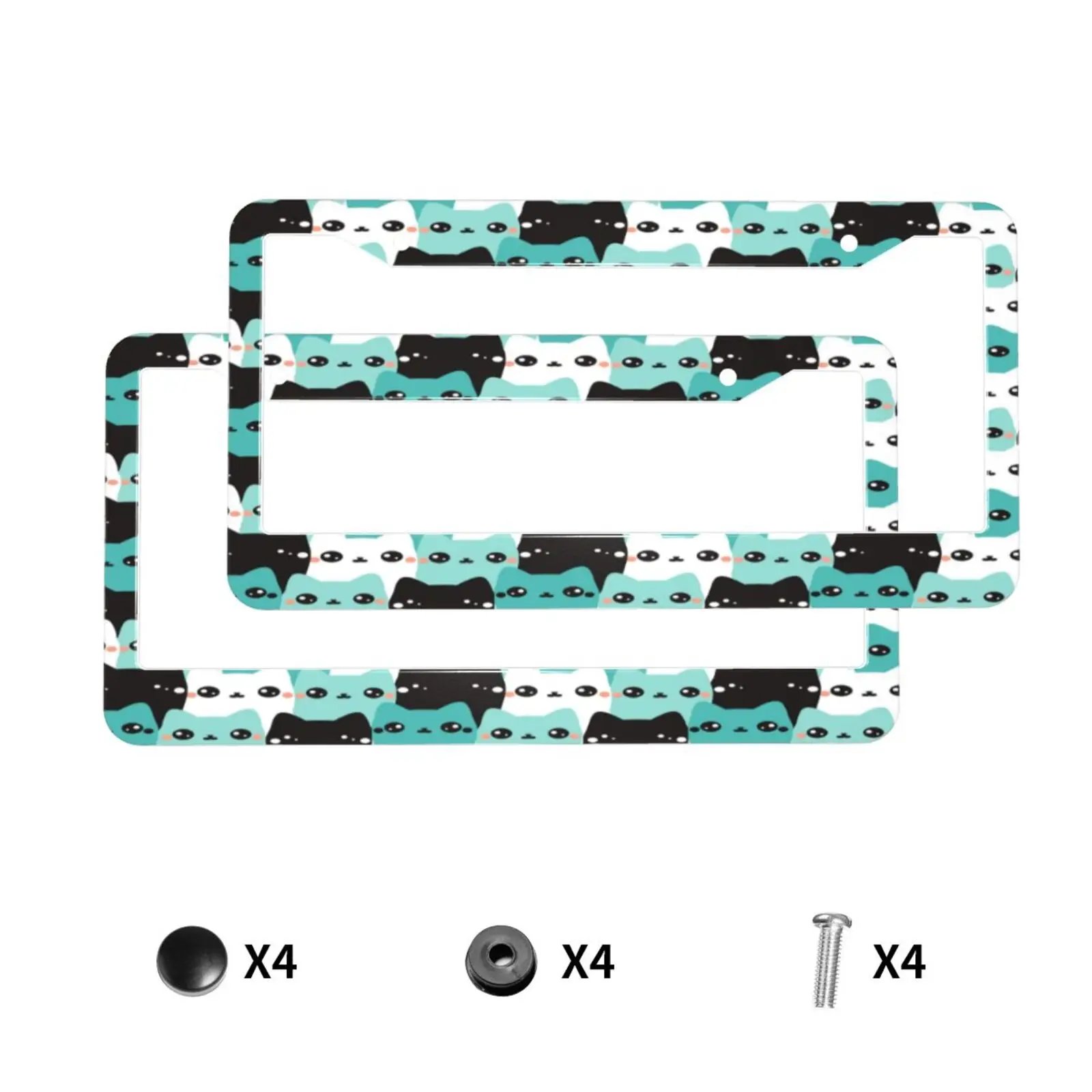 

Милые кошки, животные, узоры для домашних животных, стандартная крышка номерного знака из алюминиевого сплава, автомобильные аксессуары, водонепроницаемая крышка номерного знака