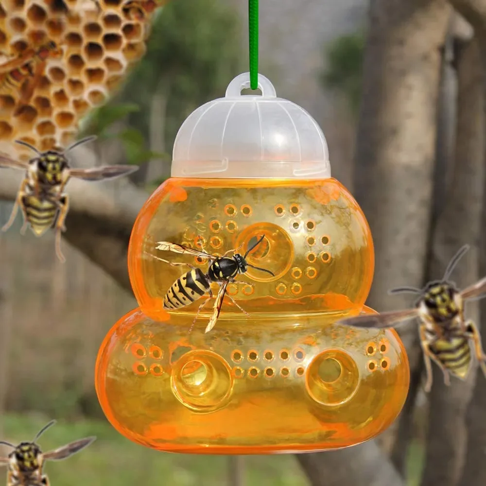 Wasp Trap Outdoor Reusable Portable Wasp Catcher Non-toxic Pest Control Garden Multi-hole Bee Trap for Home Farm Yard Supplies