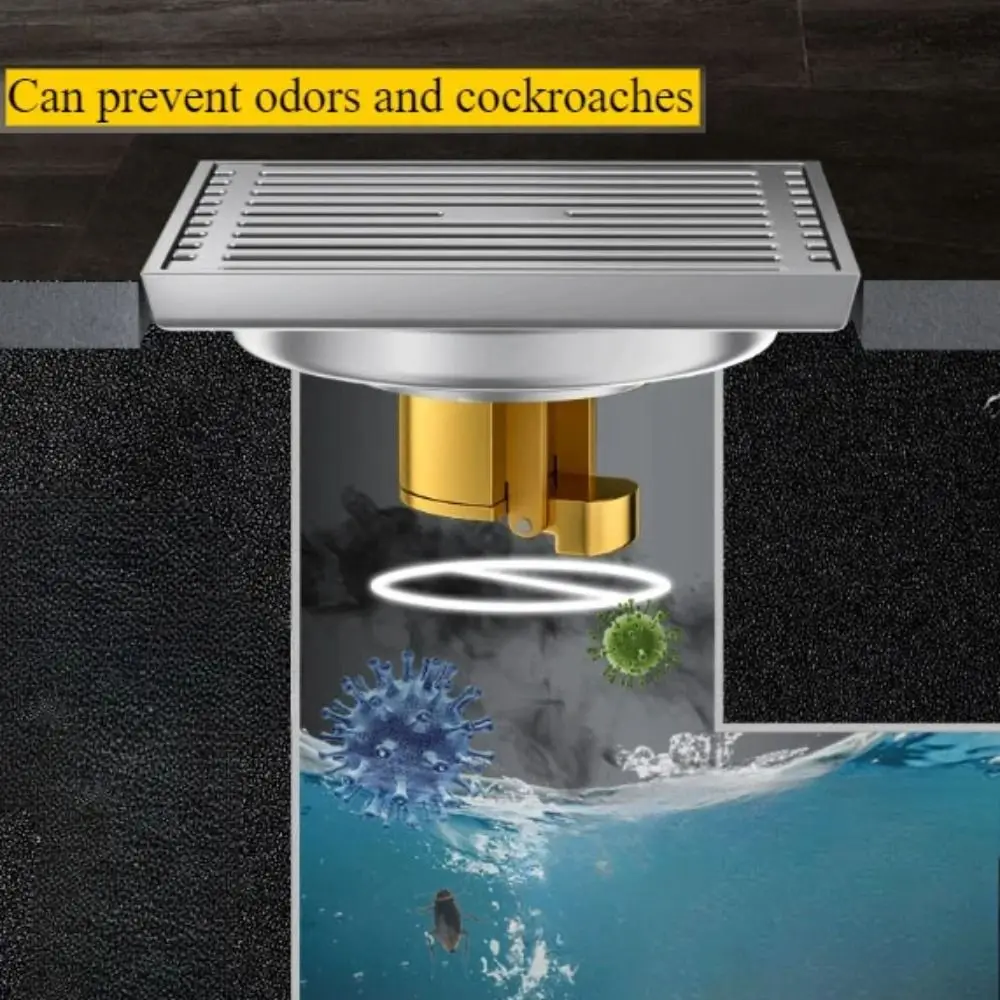 Stainless Steel Floor Drain Core Square Anti-odor Shower Floor Drain Prevention Deodorant Insect-proof Drain Filter Bath