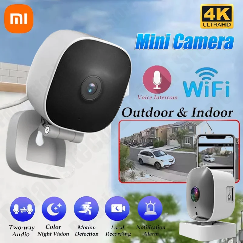 Xiaomi 4K Mini WiFi Camera IP/AP Remote Monitor Cloud Storage 2-Way Audio Motion Detection Camcorder Surveillance Security Cam