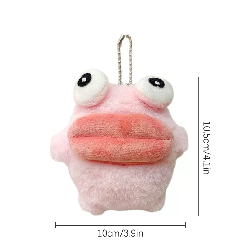 Plush Doll Pendant Couple Key Ring Backpack Charms Car Bag Decor Christmas Gift Cute Sausage Mouth Frog Key Chain Cartoon view 6