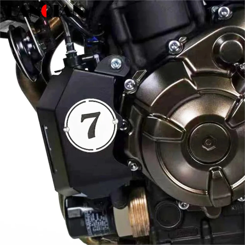 Motorcycle Aluminum Water Coolant Recovery Tank Shield Guard For Yamaha FZ07 ABS XSR 700 XTribute MT07 Tracer 700/7/GT 2013-2024