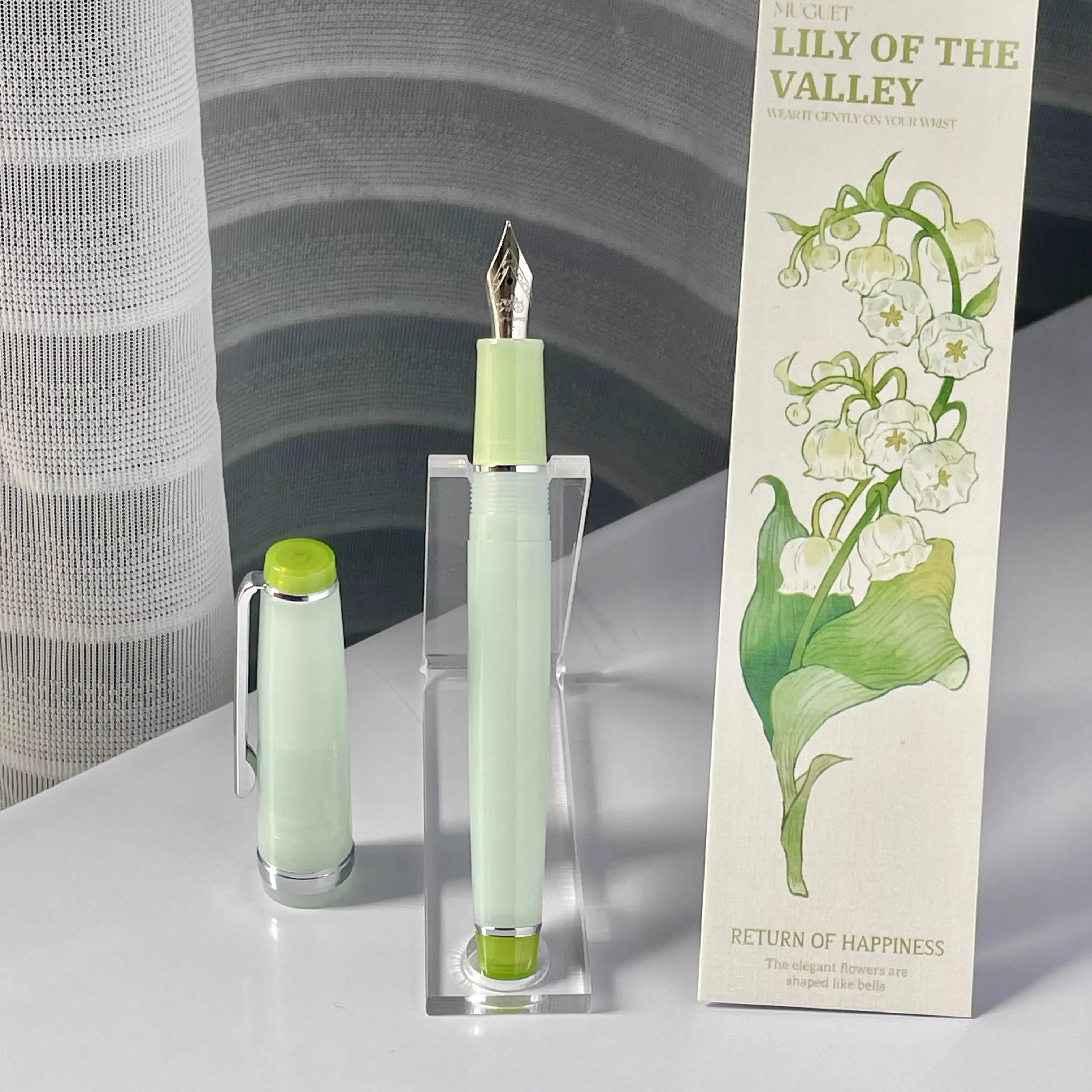 

Jinhao Limited Edition Lily Of The Valley Green Series Fresh Ins Style Student Fountain Pen For Calligraphy EF Nib