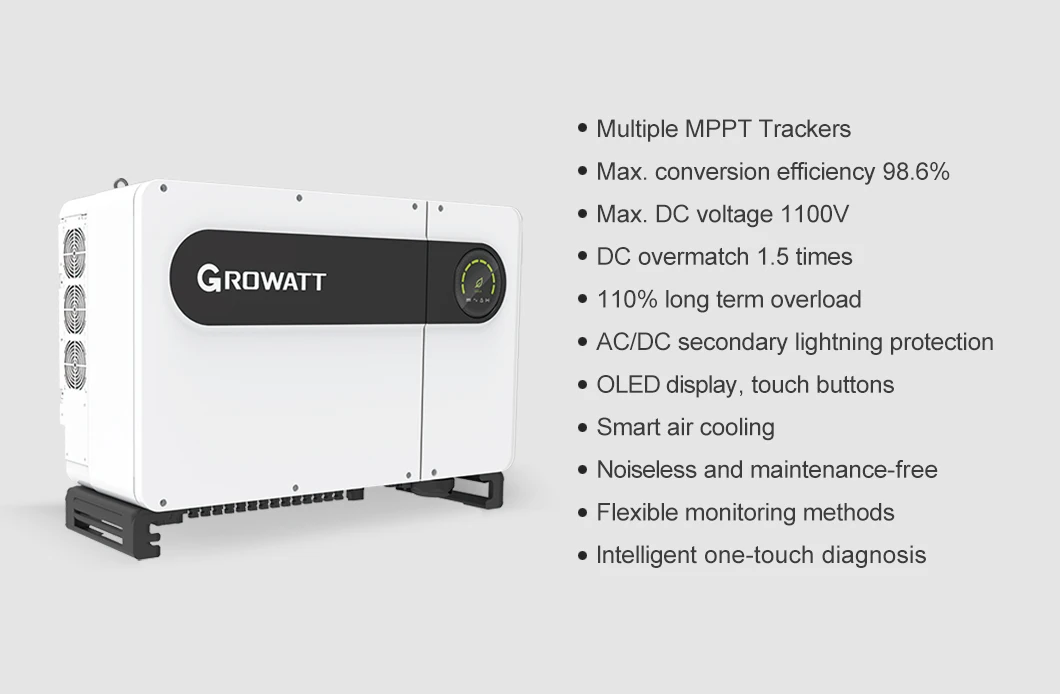 PV Inverter For Commercial Use 50KW 80KW 230V MPPT Solar Inverter On Grid Inverter