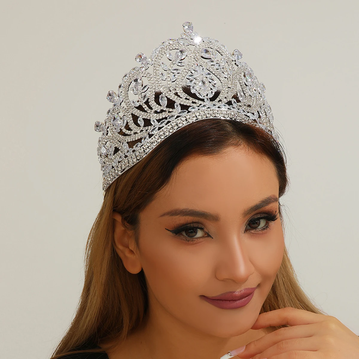 الباروك الأميرة الملكة مكعب الزركون الزفاف تاج أغطية الرأس كريستال التيجان للنساء الزفاف التيجان فستان الشعر اكسسوارات مجوهرات