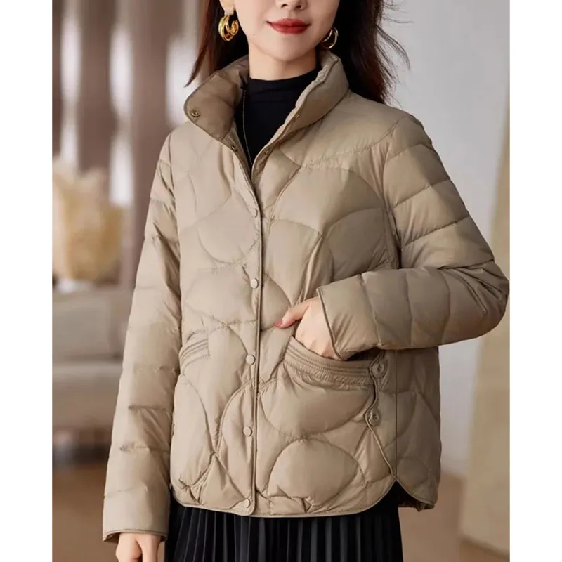 2024 feminino curto fino luz para baixo jaqueta de algodão inverno senhora moda parkas casaco coreano feminino mangas compridas algodão acolchoado outwear