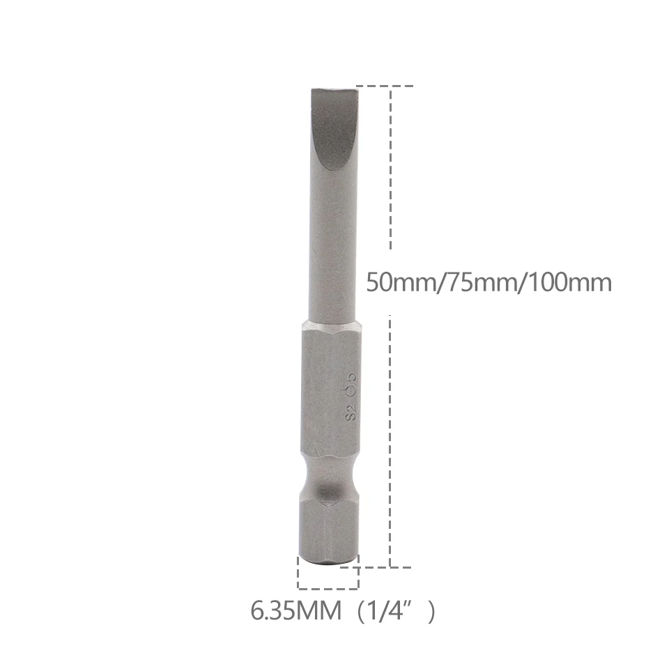 7 szt. Wkrętak płaski 50-100mm ze stali stopowej S2 bity do wkrętarki 1.6-6.0 wielofunkcyjny wkrętak ręczny