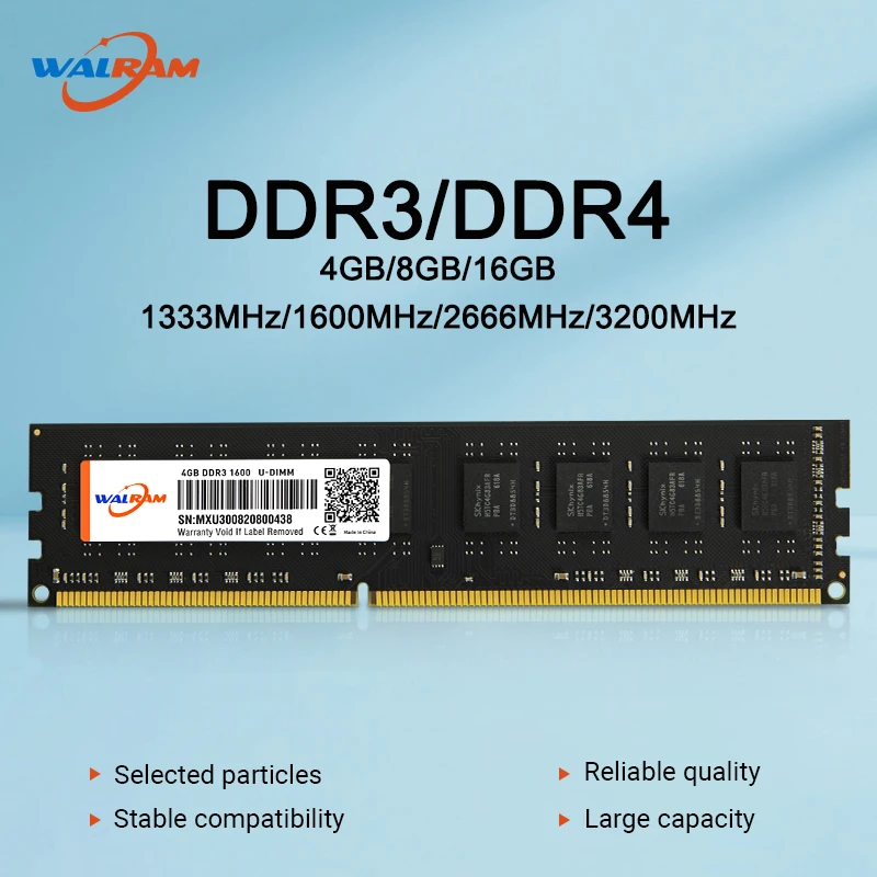 

Walram Memoria Ram DDR3 8 ГБ 4 ГБ DDR4 16 ГБ 3200 МГц 2666 МГц 1600 МГц 1333 МГц 1,2 В 1,5 В Компьютерная DIMM внутренняя память для настольных ПК