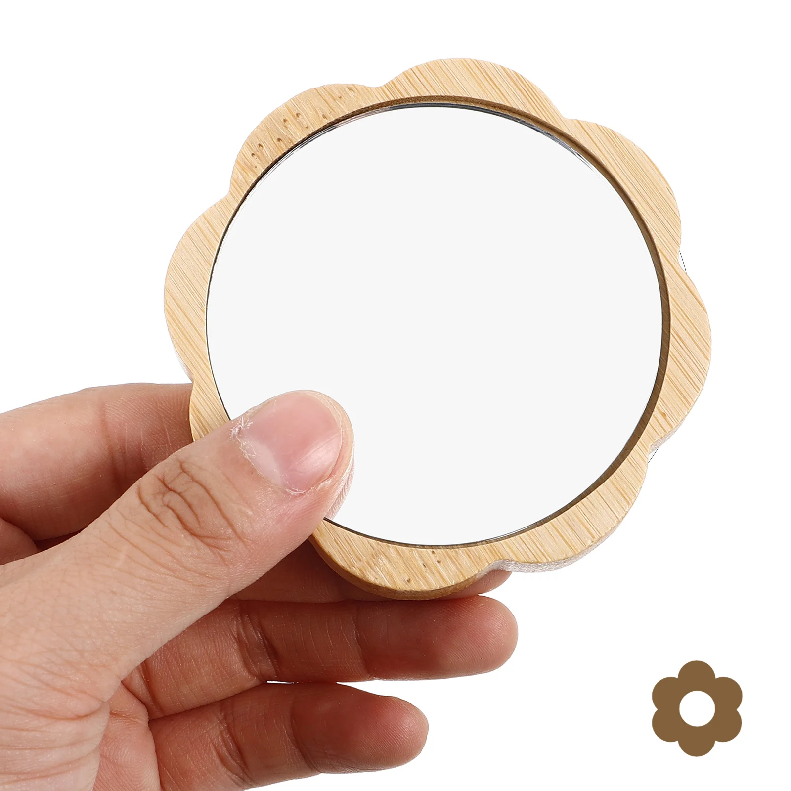 Wooden Makeup Mirror Small Size Compact Travel Portable Handheld Mirror for Purse Women Hand Mirrors Compact Mirrors