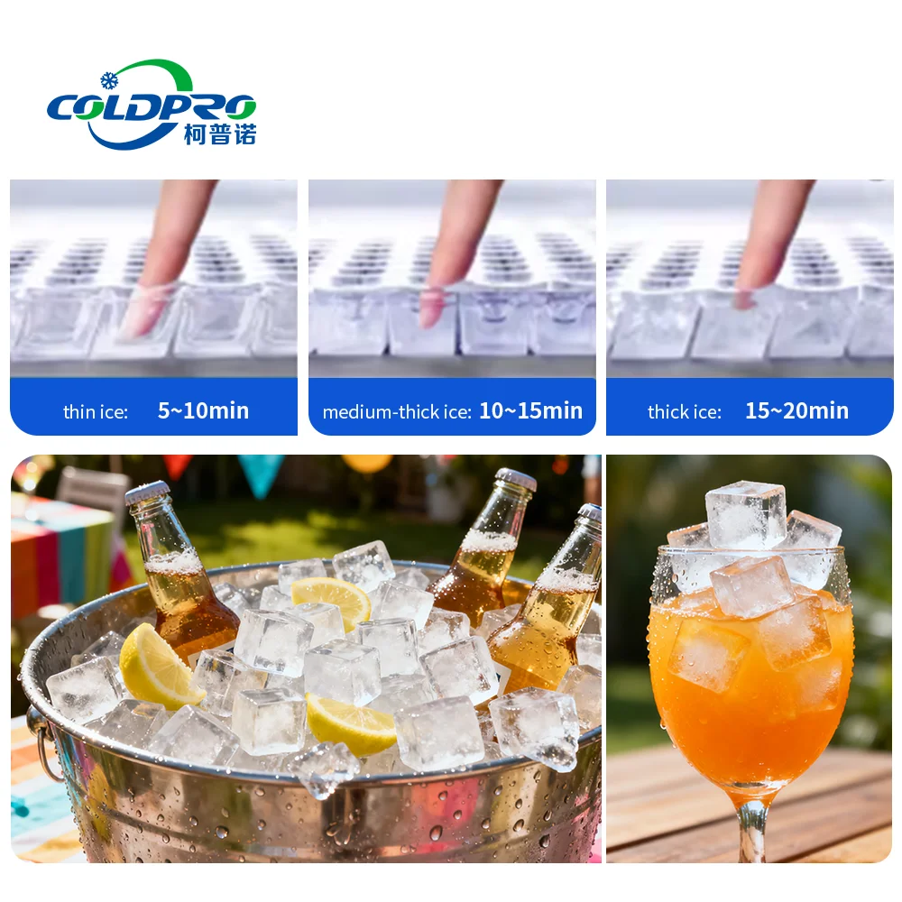 COLDPRO Commercial Cube Ice Machine With 20kg Storage Capacity 1200W Power
