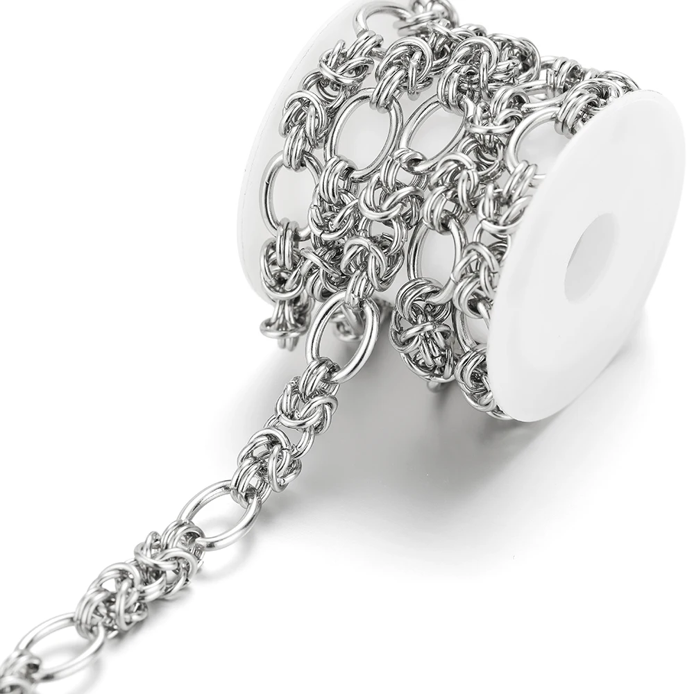 

Цепочка Из Нержавеющей Стали в стиле панк, ювелирное изделие «сделай сам» с узлом, Подарочная фурнитура для браслета, ожерелья в стиле хип-хоп, аксессуары, россыпью, 1 метр