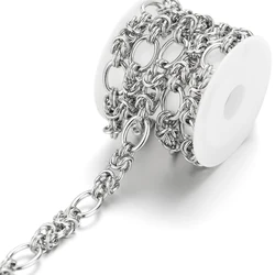 1 Meter Stainless Steel Punk Knot Link Chains for DIY Jewelry Gifts Hip-Hop Necklace Bracelet Findings Accessories Bulk Supplies