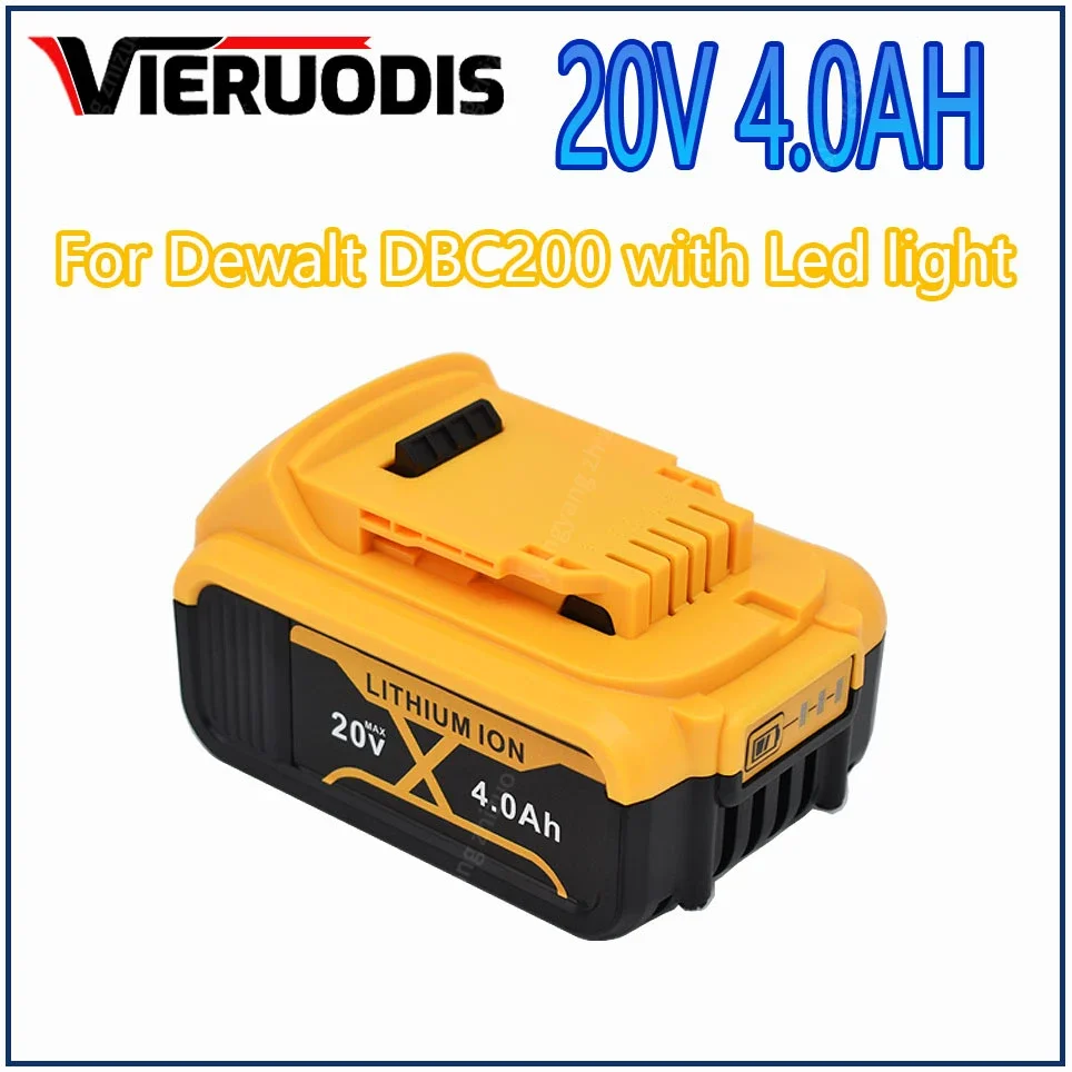 

20V 4000mAh For Dewalt DCB200 Replacement Battery Compatible with For Dewalt 20V Tools DCB120 DCB182 DCB200 DCB609 Battery