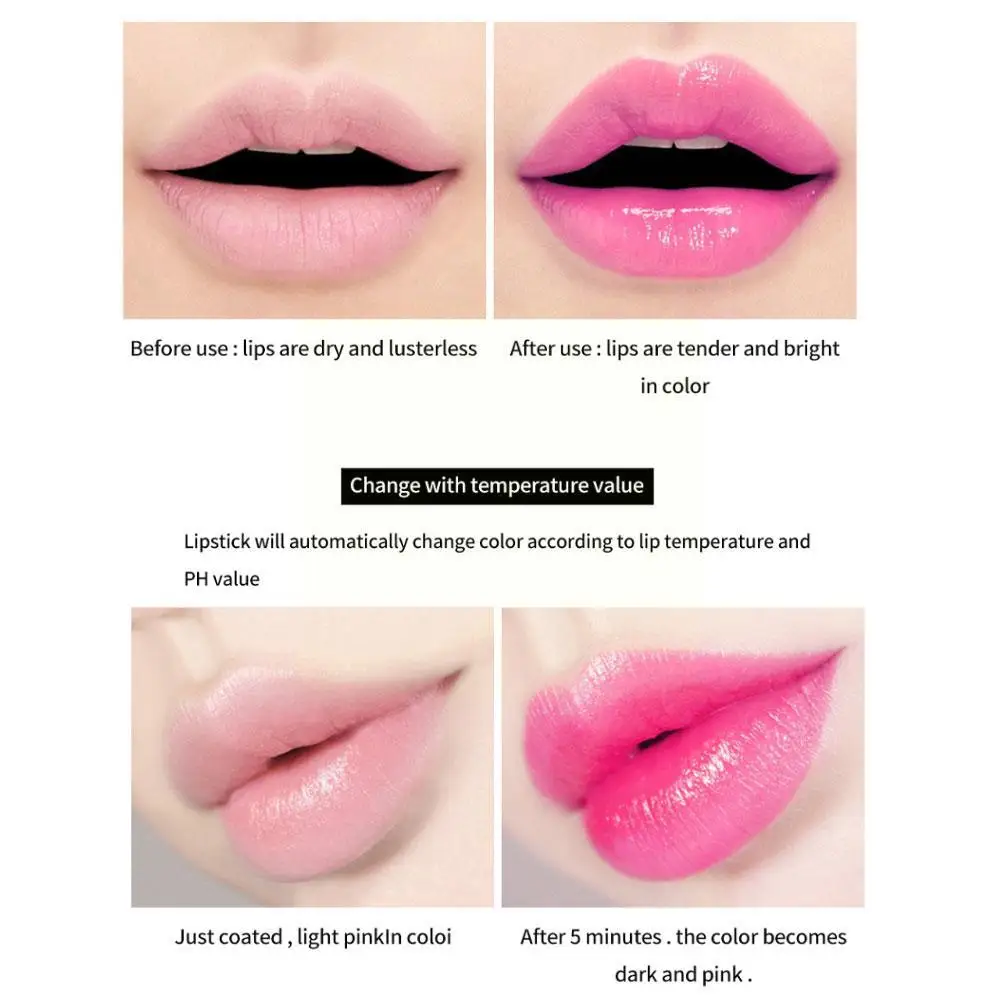 6 قطعة شفافة هلام المجففة زهرة درجة الحرارة تغيير الشفاه مجموعة التمهيدي مقاوم للماء أحمر الشفاه بلام الشفاه طويلة الأمد ترطيب F6T5