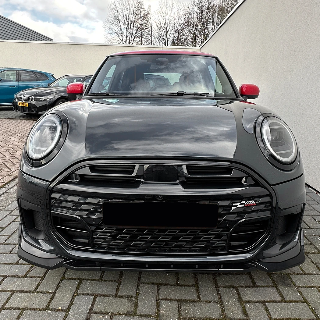

Разветвитель переднего бампера для BMW Mini Cooper JCW F65 F66 F67 2024 2025 глянцевый дефлектор для подбородка, защитный диффузор, комплект для губ, тюнинг