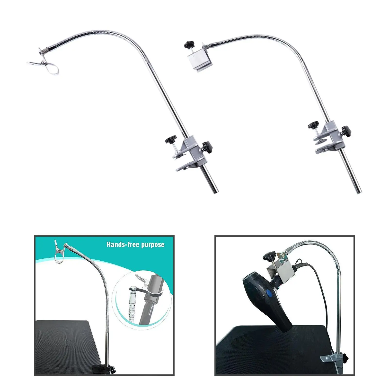 Flexible Rotating Dog Hair Dryer Stand Heavy Duty Hose Tube Holder Table Clamp for Drying Dogs Cats Pet Grooming Supplies view 4