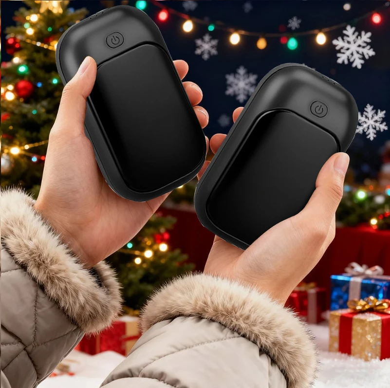 Magnetic rechargeable hand warmer 2-piece set, portable handheld heater, men's technology gift, essential for winter image 4