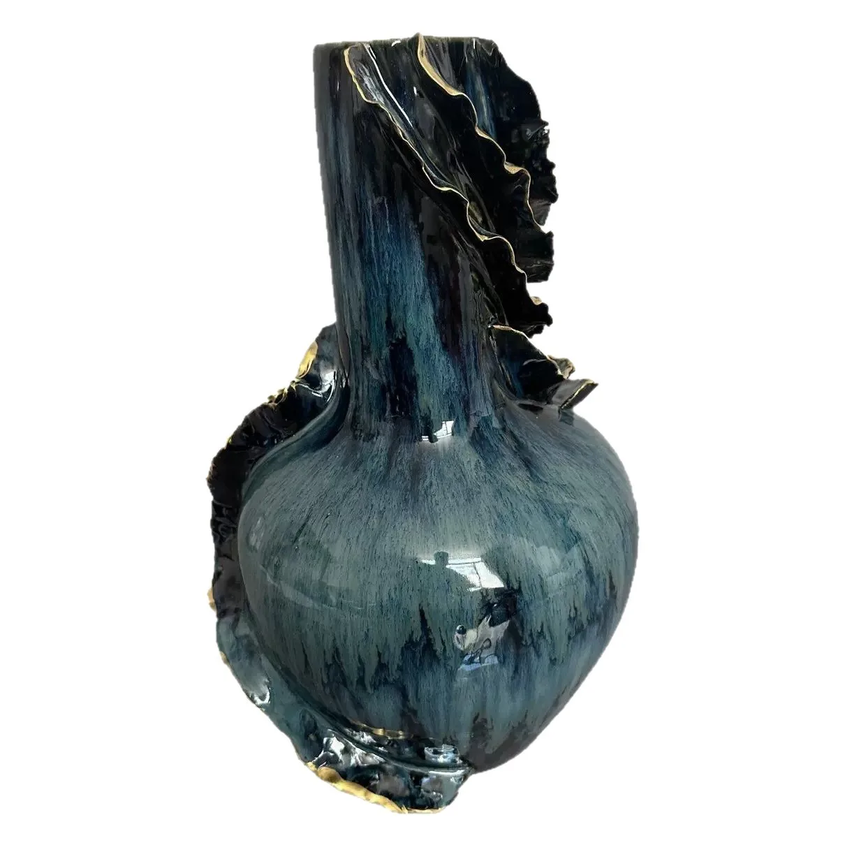 

Wabi Sand Wind Handmade Skirt Ceramic Vase Home Furnishing Model Room Creative B & B Tea Room Dried Flower Flower