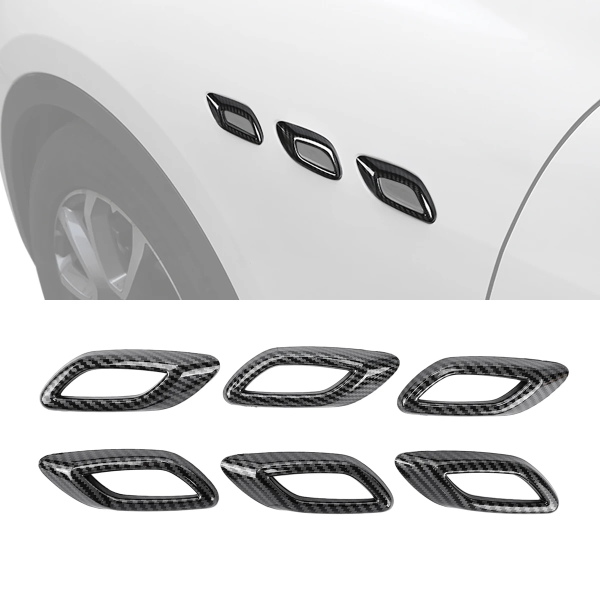 Side Air Vent Fender Cover Trim Decal Protector for Maserati Levante 2016 2017 2018 2019 Ghibli 2014-2019 Car Exterior Accessory