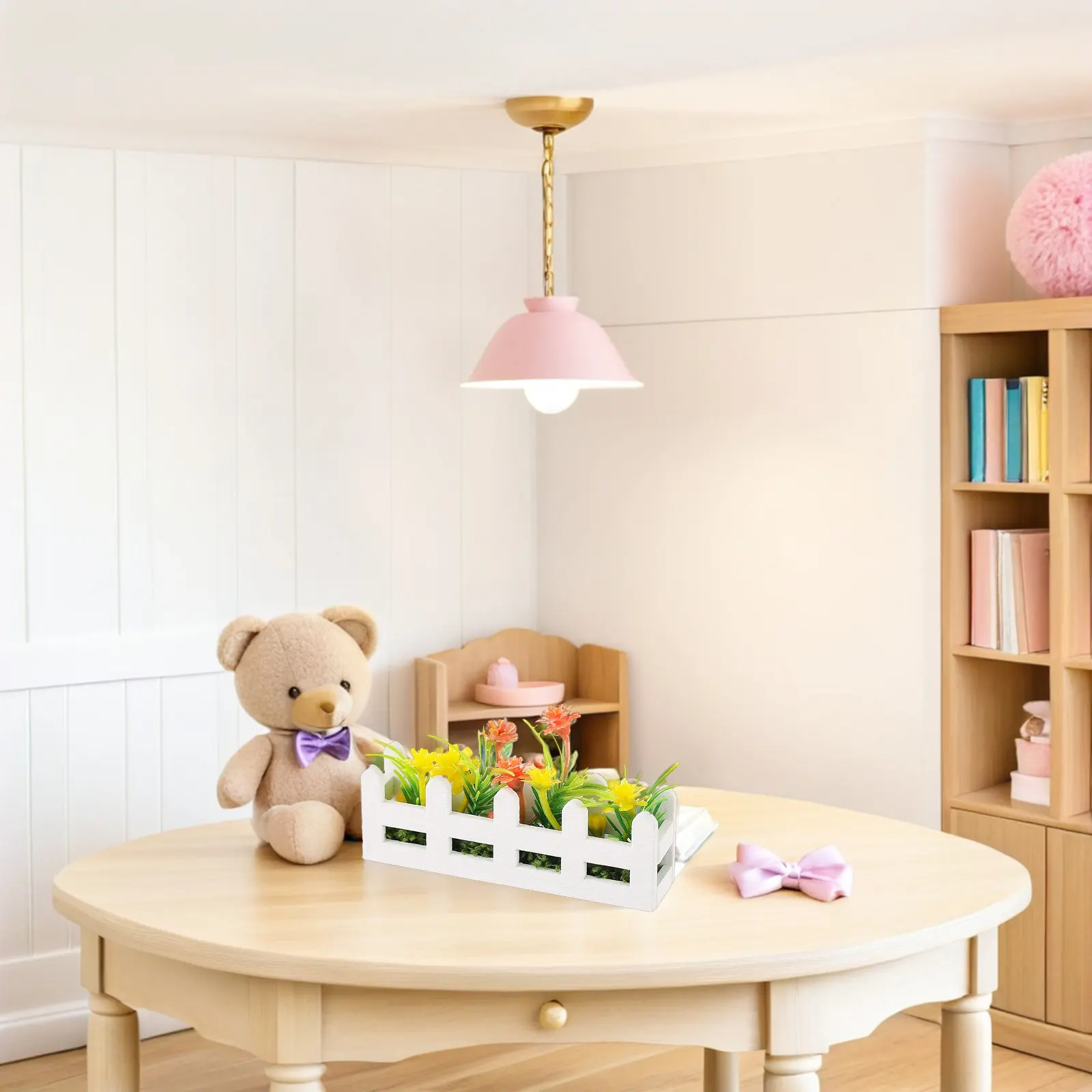 

4 шт. миниатюрных садовых ограждений с декором в виде искусственной цветочной стены, искусственная изгородь для миниатюрного ландшафта на балконе кукольного домика