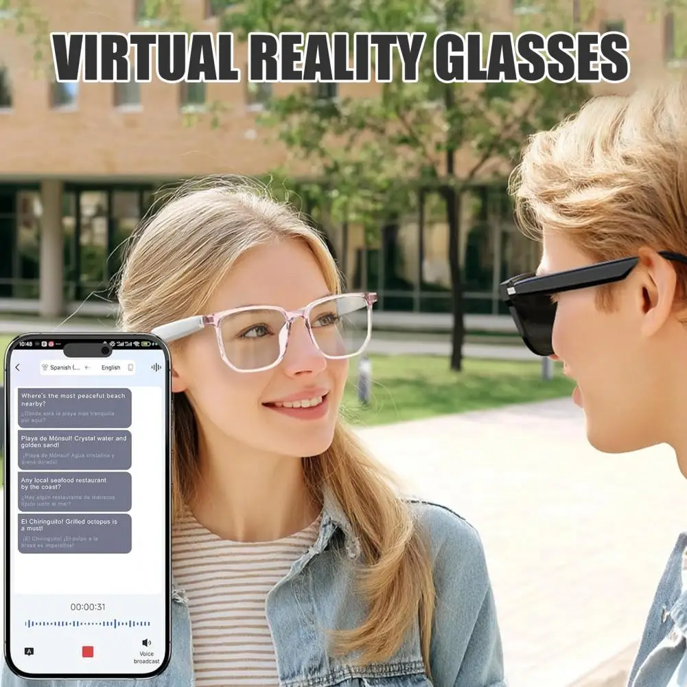 

Умные очки с искусственным интеллектом 2025 года, перезаряжаемые Bluetooth-совместимые очки для перевода 144 языка, многофункциональные умные очки