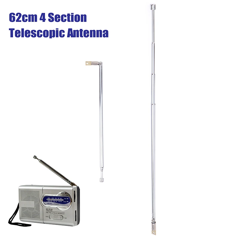 

62cm 4 Section Metal Full-Channel Am Fm Radio Telescopic Antenna 360 Degree Rotating Antenna Aeial