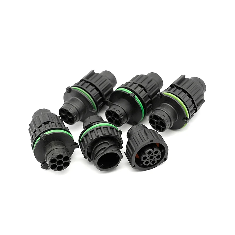 1718230-1 TE نوع كابل دائري موصل السيارات 7 حفرة الذكور نهاية البلاستيك قذيفة غمد موصل مقاوم للماء