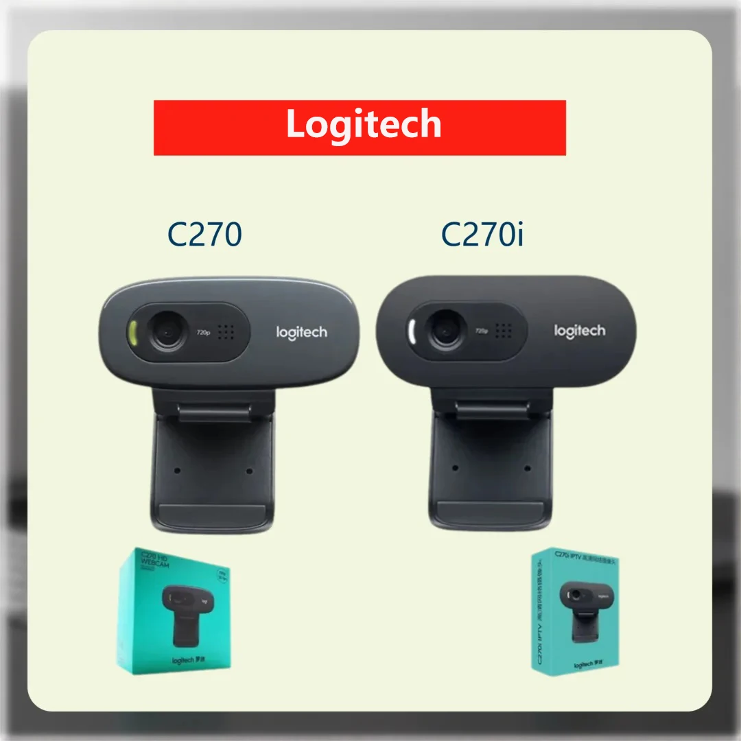 Cámara Web Logitech C270 HD 720P con Micrófono Integrado, USB 2.0, Mini Cámara para PC/Laptop, Videoconferencias