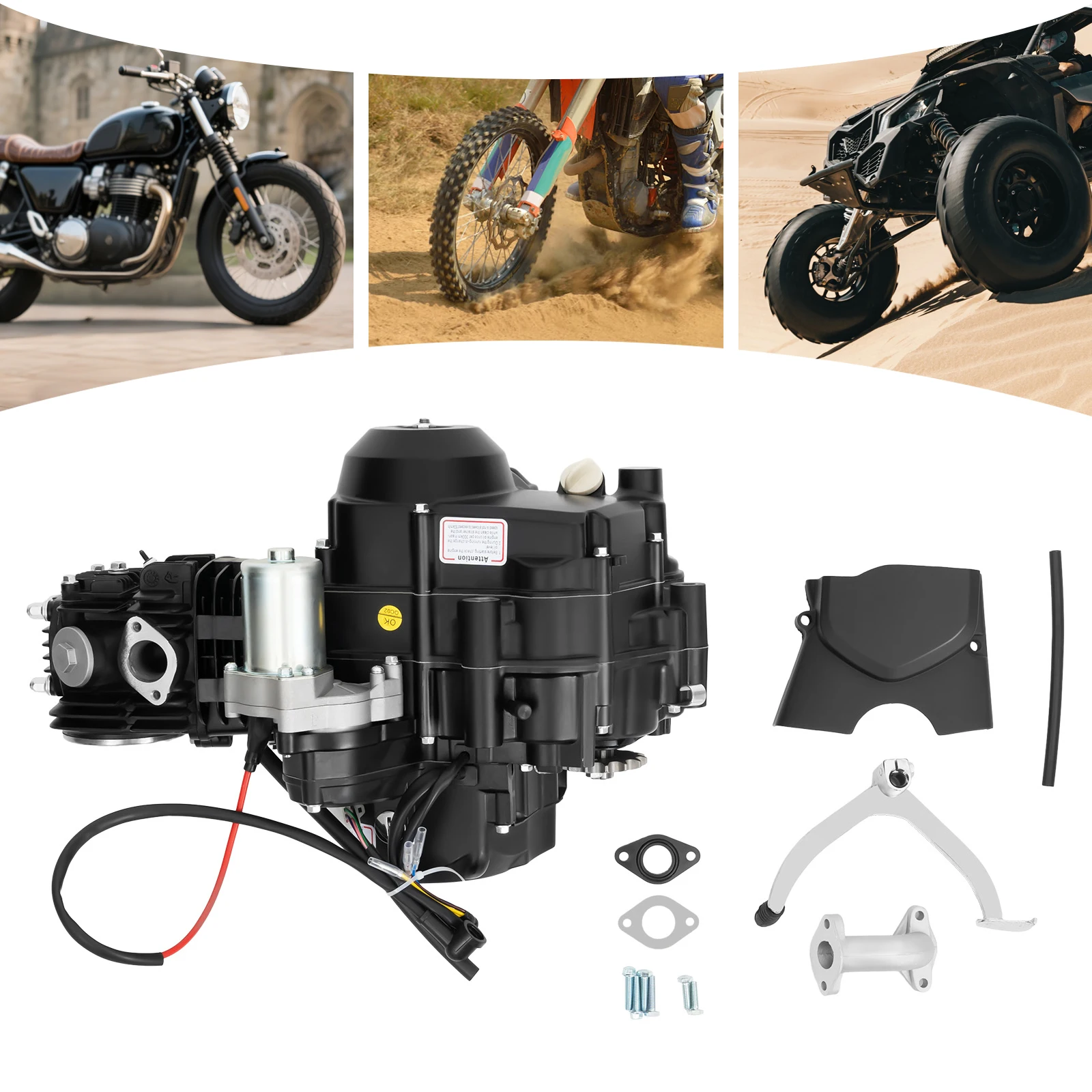

125cc 4stroke ATV Engine Motor Semi-Auto w/Reverse Electric Start Fit GO Karts!