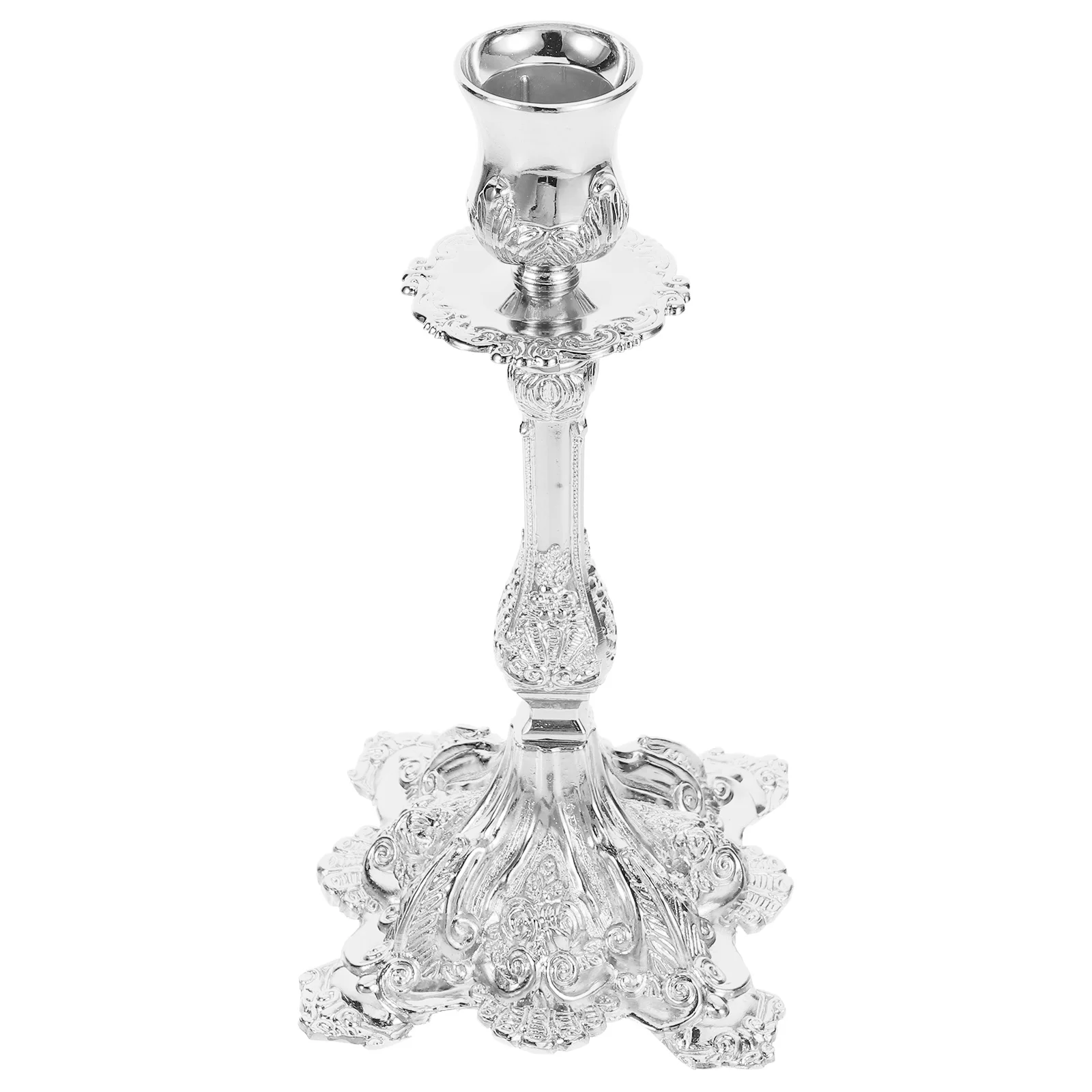 

1pcs Vintage Metal Holder Tabletop Taper Stand For Home Shabbat Dinner Party Decor Retro Pillar Base Wedding