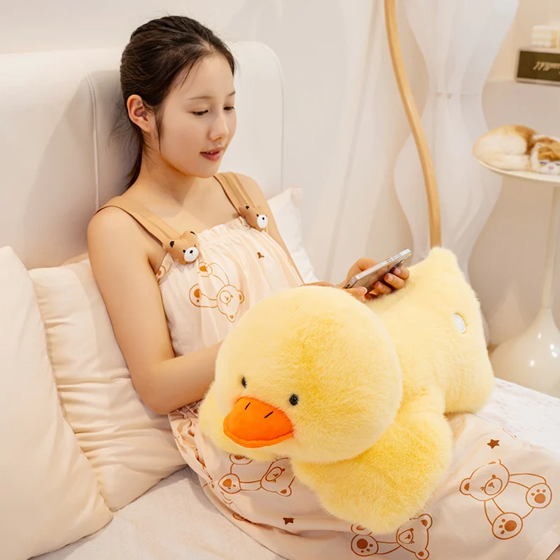 30cm Leżąca Żółta Kaczka Pluszowa Zabawka Lalka Dla Dziewczynek Chłopców Kawaii Zwierzęta Miękkie Wypchane Lalki Towarzysz Snu Pluszowe Zabawki