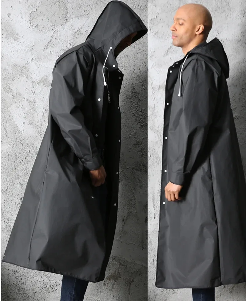 Fashion Black Adult Windbreaker Style Waterproof Long Raincoat Women's Men's Hooded Outdoor Motorcycle, Bicycle, Hiking, Fishing 11 S48118ea4928b4b9ca2fea42a672c3c7eG