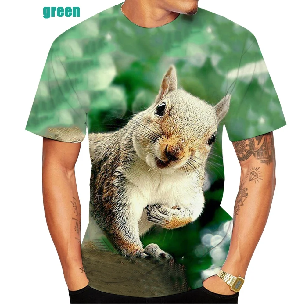 جديد ثلاثية الأبعاد الطباعة السنجاب تي شيرت الحيوان مضحك السنجاب ثلاثية الأبعاد تي شيرت للجنسين الصيف موضة الحيوان السنجاب الطباعة التي شيرت