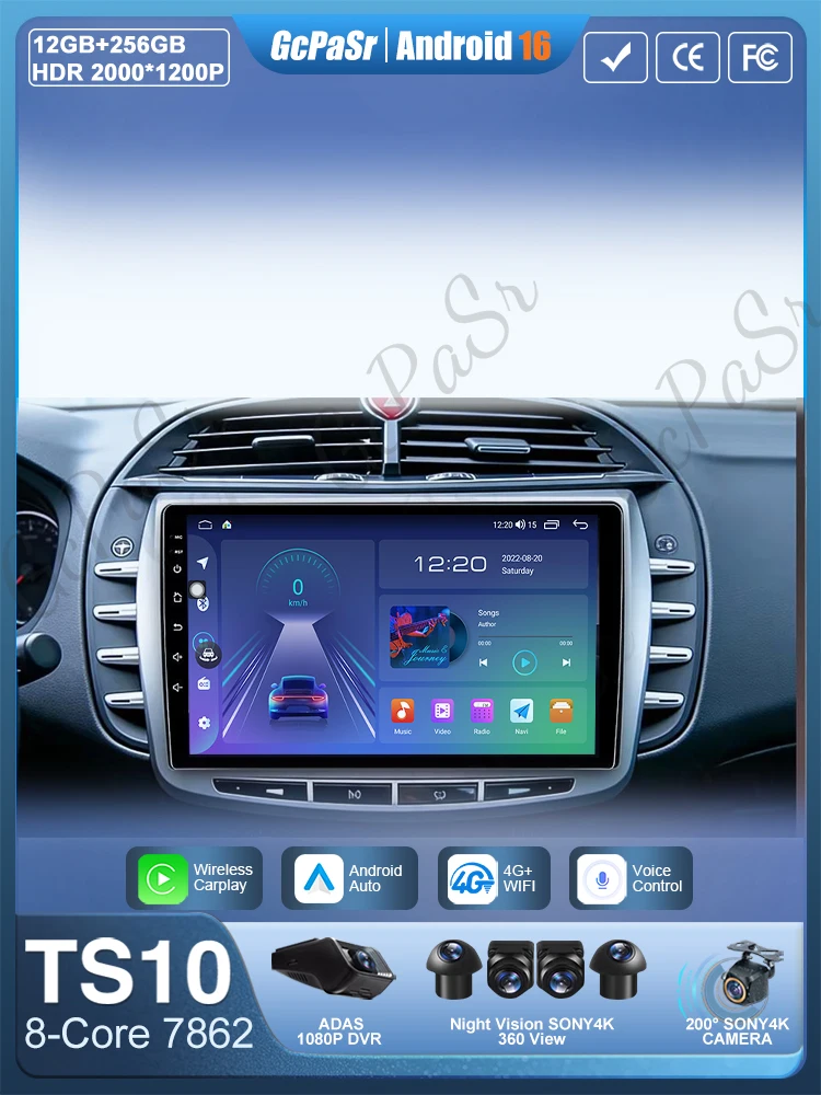 Android 16 autoradio voor Lancia Delta 2009-2019 GPS navigatie Android Auto display Carplay Wifi autoradio geen 2din videodisplay - afbeelding 2