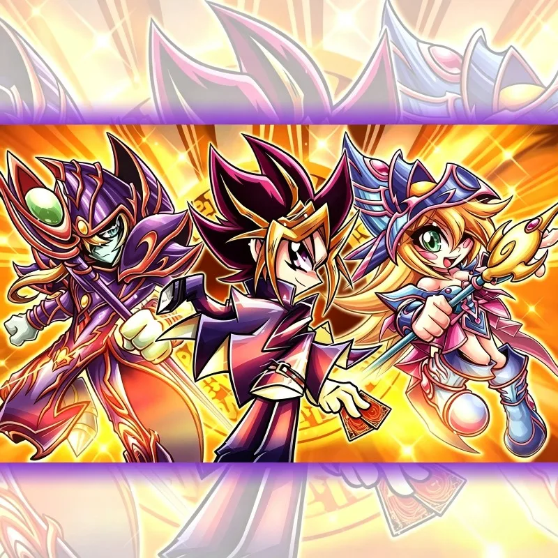 600x350mm Yu-Gi-Oh！Dark Magician Girl Yugi Muto Too Playmat Dark Magician 2mmseamless Edge Single Rubber Board Game Card Pad Toy