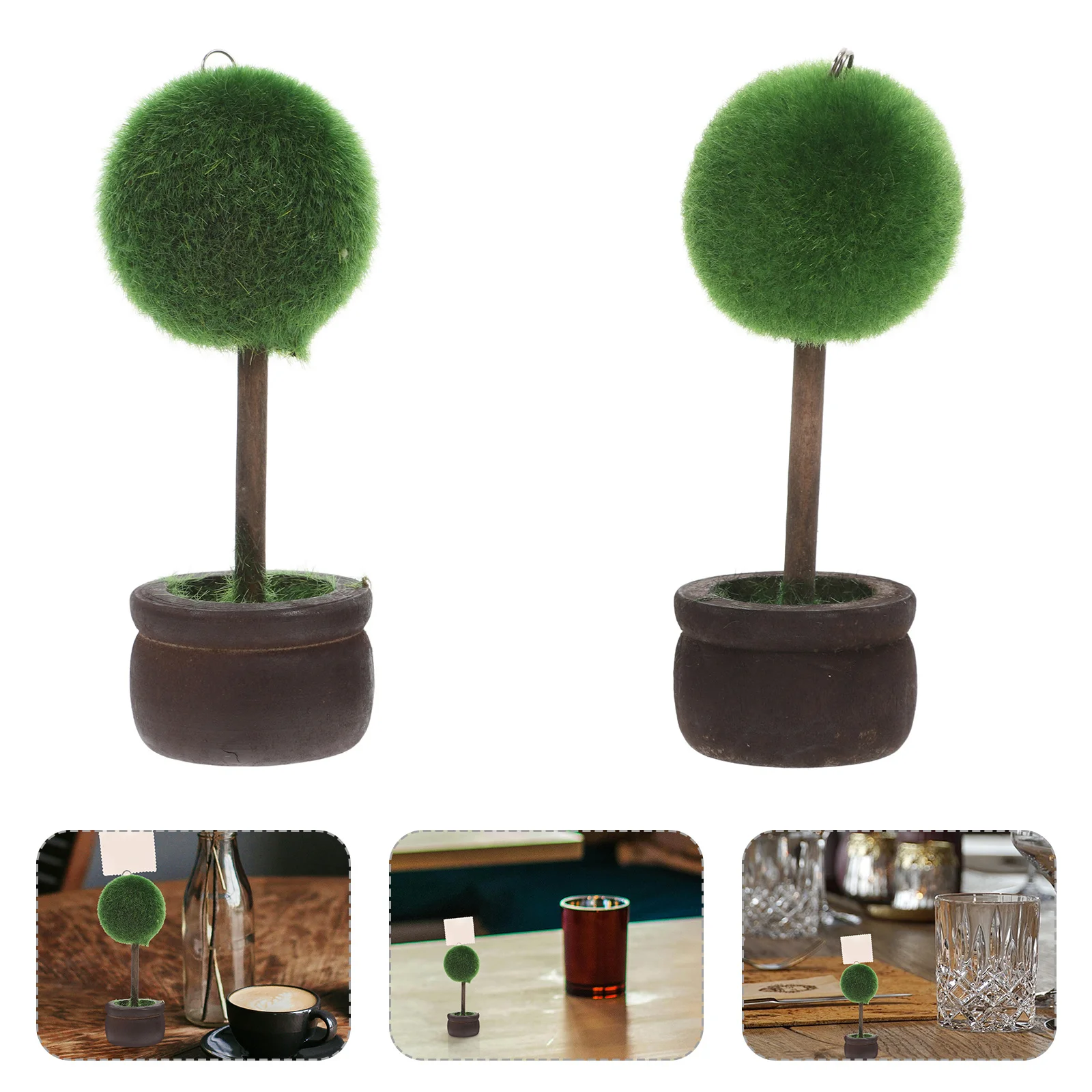 

2pcs Mini Table Number Holder Resin Flocked Farmhouse Card Holders For Wedding Party Menu Stand Birthday Photo Display Note Clip