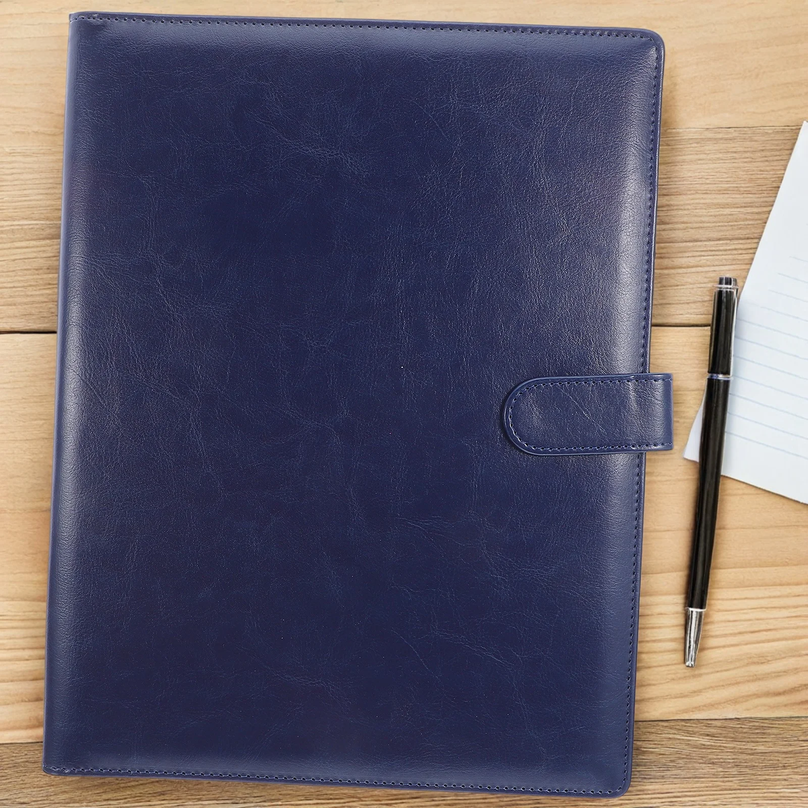 

1 Pcs Business Padfolio Folder A4 Document Organizer Multi-Pocket Travel Clipboard Holder - PU Leather File Storage Case
