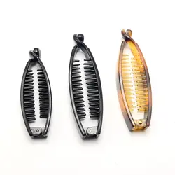 6 Black/Coffee Plastic Banana Fish Clips Hair Claw Comb Ponytail Holder 80-100mm for DIY Craft