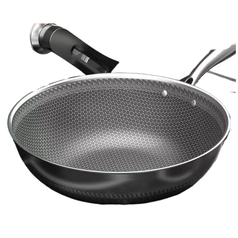 

32cm Frying Pan,Stainless Steel Skillet Nonstick Fry Pans Chefs Pans Wok Pan for Gas Electric Induction Ceramic Stoves