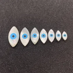 Natural Seawater Shell Beads Marquise Shape Greek Evil Eye Beads for Jewelry Making DIY Necklaces Bracelets Earring Turkish Eye