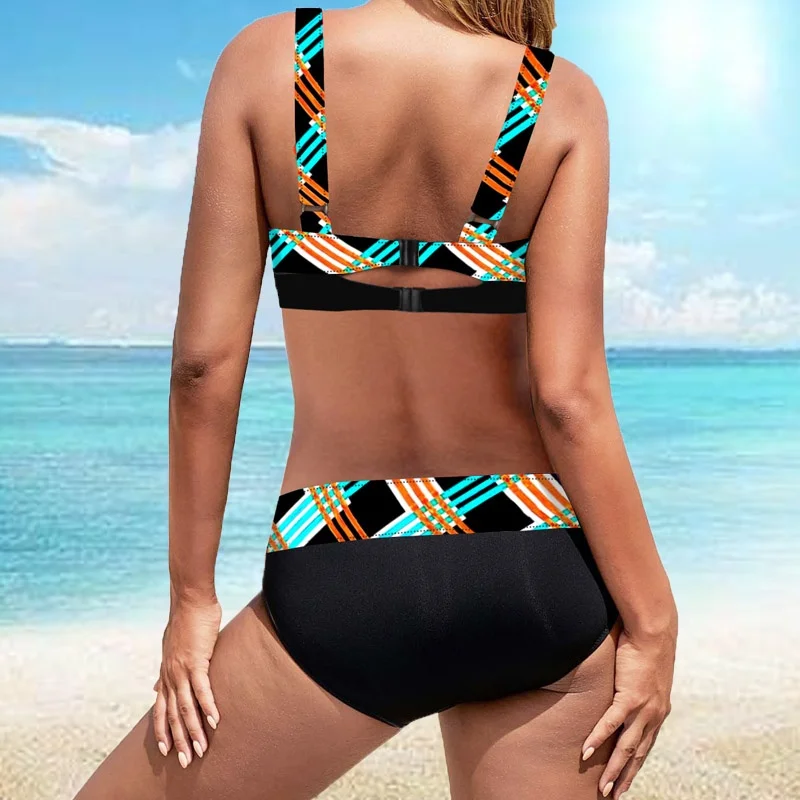 2022 Summer Women New Design Printing Bikini Set Two Piece Set Swimsuit Tight Slim Bikini Ladies Swimsuit Fashion Sexy Beachwear