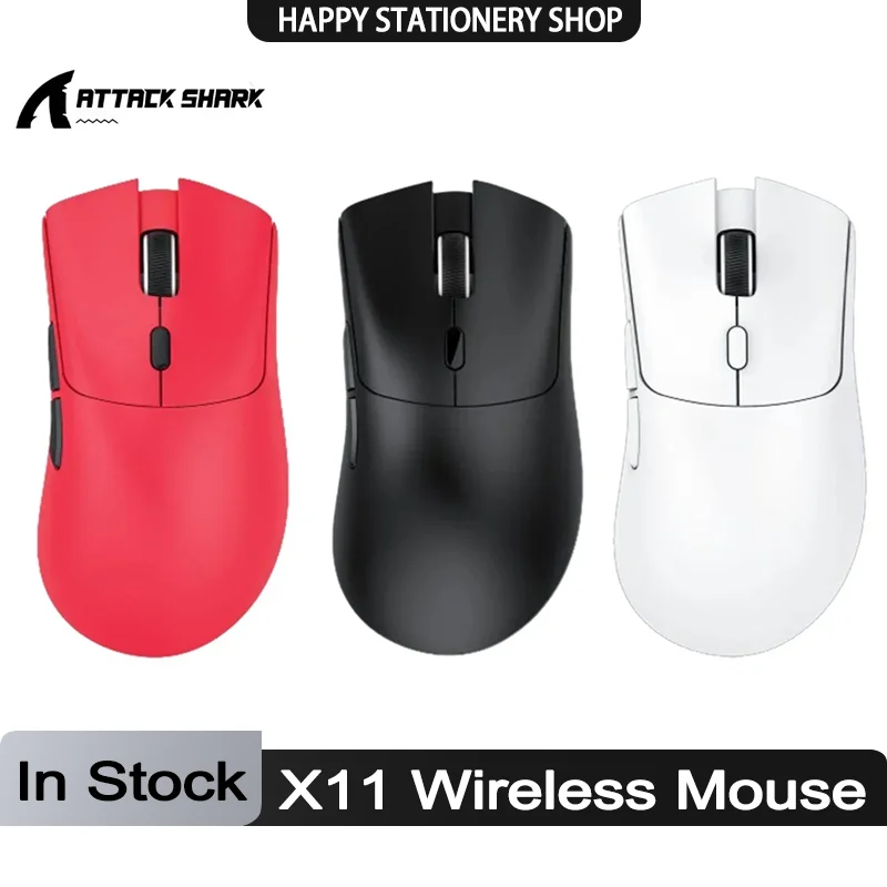 Attack Shark X11 Wireless Mouse Three Mode Rgb Gaming Mouse With Charger Base Low Latency Lightweight Mice Pc Gamer Accessories