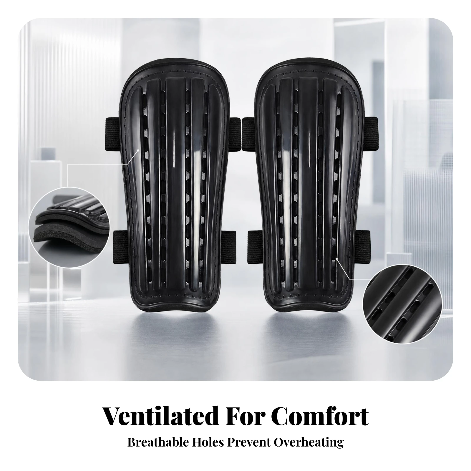 Ventilated Leg Protection Contoured Molded Shin Guards Soccer Shin Guards Sports Gear Breathable for Football view 5