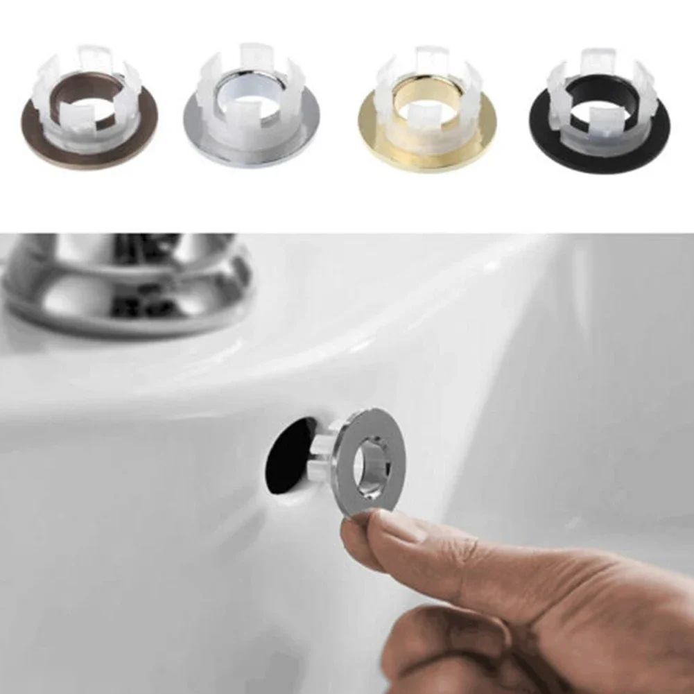 

Bathroom Basin Faucet Sink Overflow Cover Brass Six-foot Ring Insert Replacement For 22-24 Mm Round Overflow Hole Durable